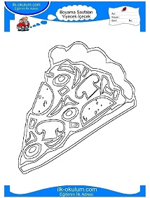 Çocuklar İçin Pizza Boyama Sayfaları 
